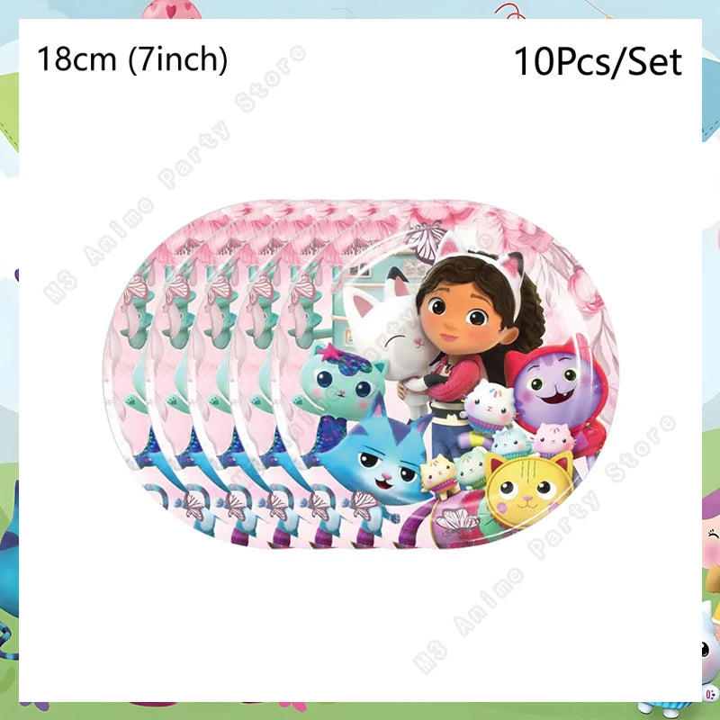 Make your child’s celebration magical with the Gabbys Dollhouse Party Tableware Set. Featuring adorable cat-themed designs, this complete disposable kit offers coordinated plates, cups, and napkins for a fun, colorful, and easy-to-clean party setup.