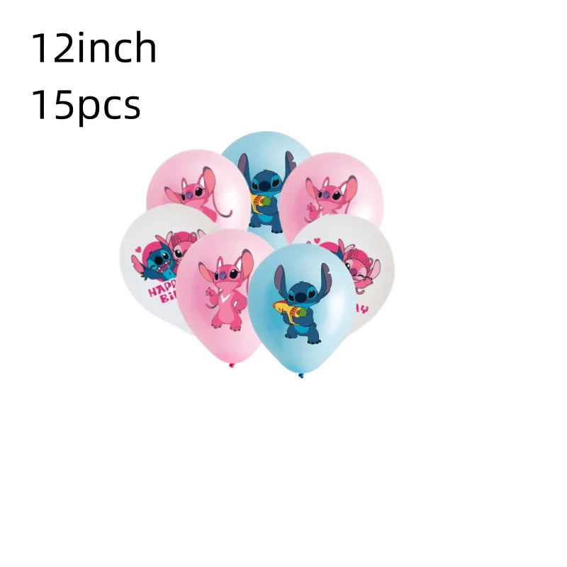 Set of 15 cartoon-themed balloons with characters on a white background