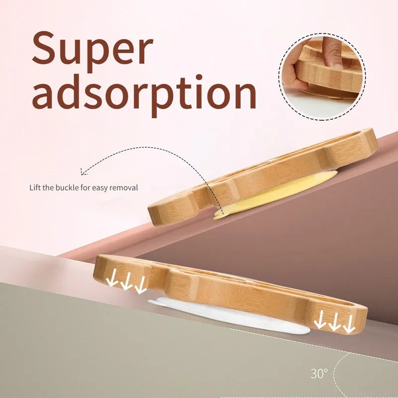 Wooden吸附器 with text 'Super adsorption' and instructions on a beige background
