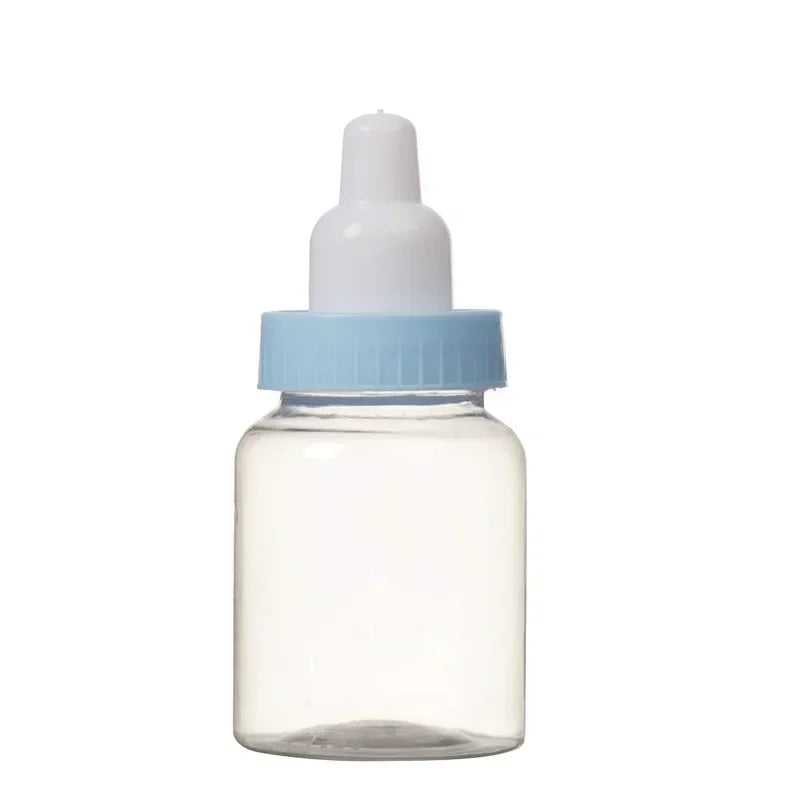 Clear dropper bottle with a blue cap on a white background