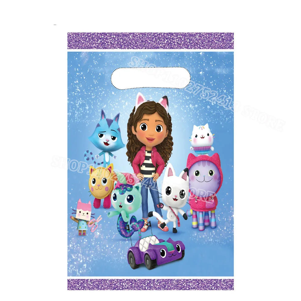 Packaging with a character and animal-like characters on a blue background