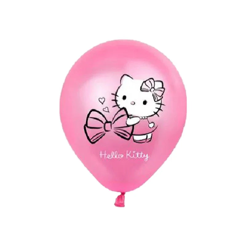 Pink balloon with Hello Kitty design on a white background