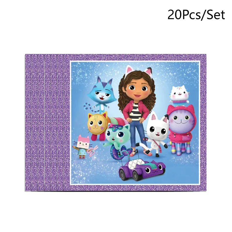 Make your child’s celebration magical with the Gabbys Dollhouse Party Tableware Set. Featuring adorable cat-themed designs, this complete disposable kit offers coordinated plates, cups, and napkins for a fun, colorful, and easy-to-clean party setup.