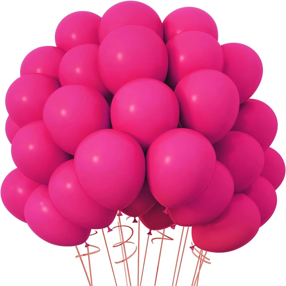 Bunch of pink balloons with a white background