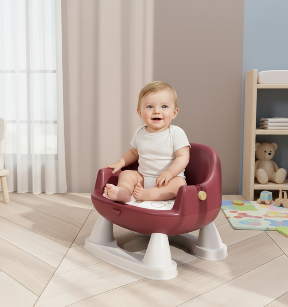 Bibby & Bird 3-in-1 Multifunctional Baby High Chair - Detachable Plate & Call Chair | Essential Infant Dining & Learning-to-Sit So