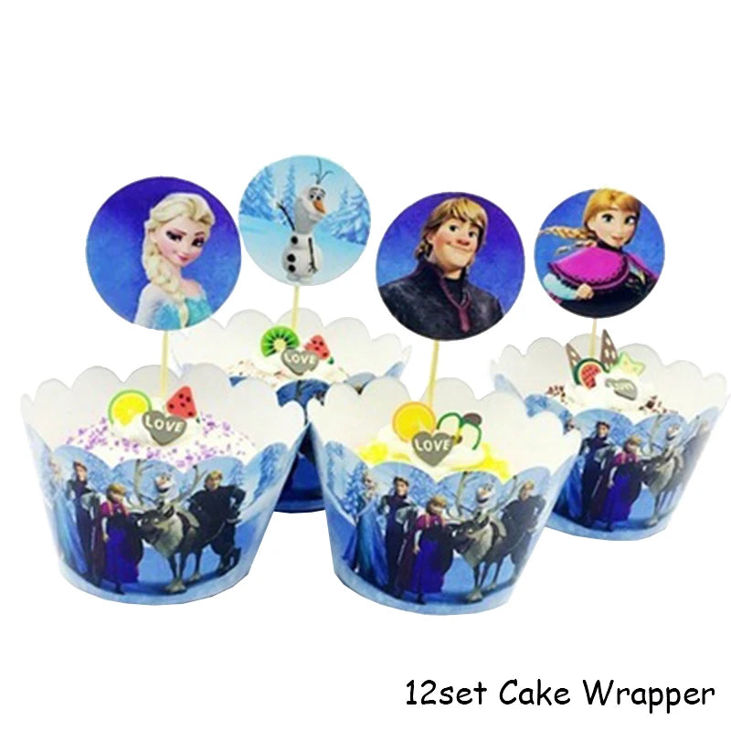 Enchanting Frozen Anna & Elsa Birthday Party Supplies – Disposable Tableware, Plates, Cups, Napkins, Balloons for Kids & Baby Showers
