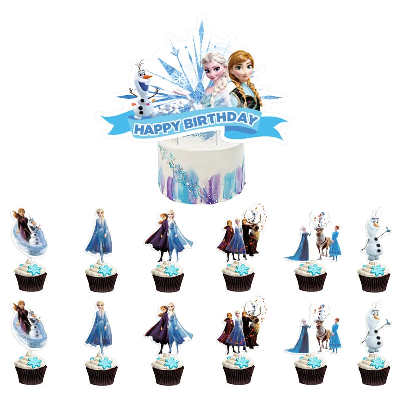 Enchanting Frozen Anna & Elsa Birthday Party Supplies – Disposable Tableware, Plates, Cups, Napkins, Balloons for Kids & Baby Showers