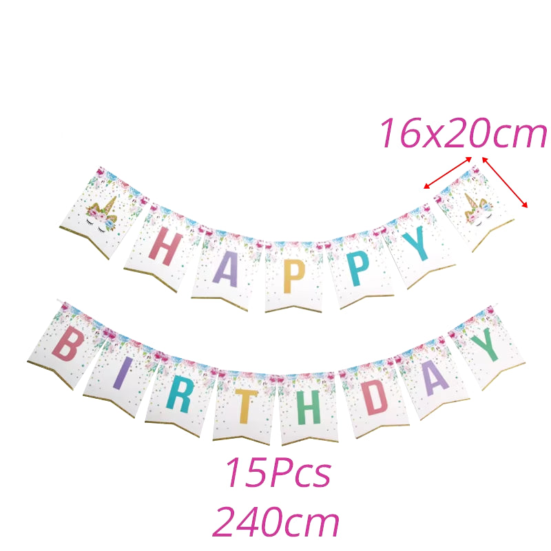 Magical Unicorn Birthday Party Tableware Set - Plates, Cups & Banner for Girls - Ideal Baby Shower Gift!