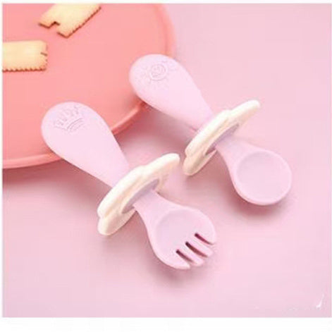 KikiBoo Short Handle Silicone Spoon & Fork
