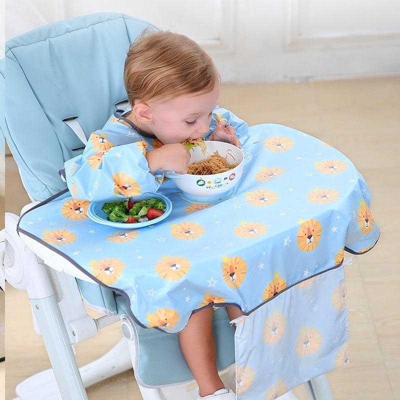 Full-Coverage Baby Bib Smock | High Chair Feeding Gown