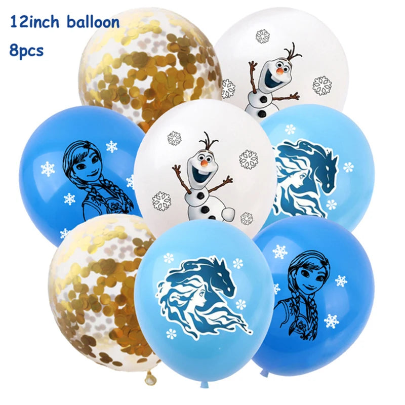 Enchanting Frozen Anna & Elsa Birthday Party Supplies – Disposable Tableware, Plates, Cups, Napkins, Balloons for Kids & Baby Showers