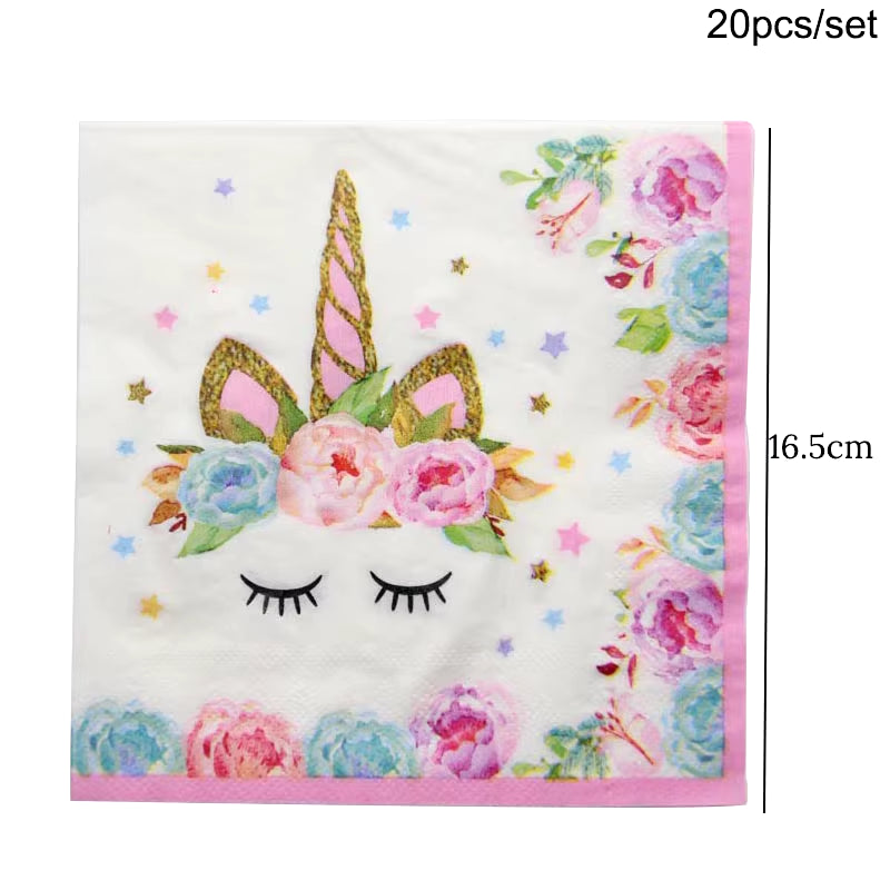 Magical Unicorn Birthday Party Tableware Set - Plates, Cups & Banner for Girls - Ideal Baby Shower Gift!