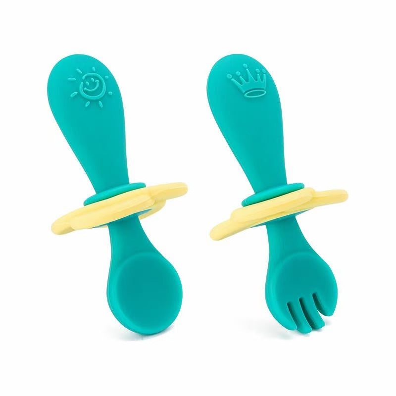 KikiBoo Short Handle Silicone Spoon & Fork