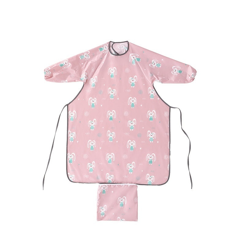 Full-Coverage Baby Bib Smock | High Chair Feeding Gown