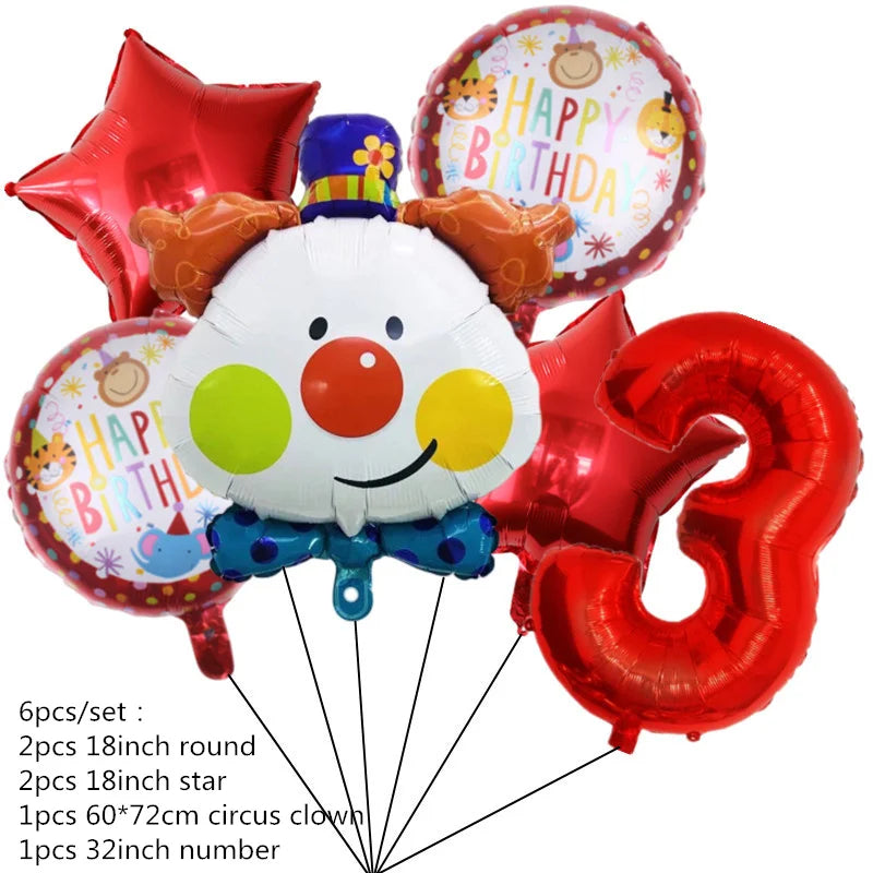 Ultimate Circus Theme Birthday Party Supplies - Disposable Cups, Plates, Banners, Clown Balloons & More!