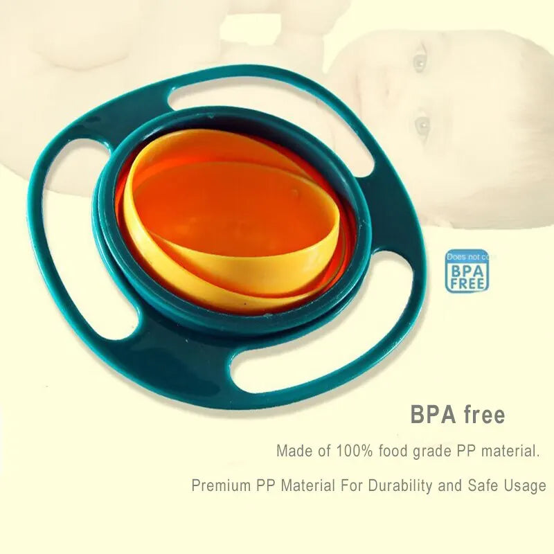Revolutionary 360° Gyro Bowl - Spill-Resistant Feeding Dish for Kids & Baby Training