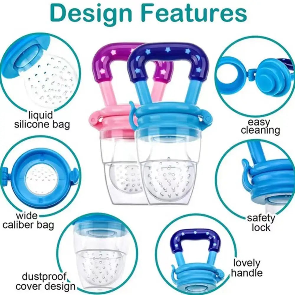 Silicone Baby Fruit and Vegetable Teether - Safe Feeding Tableware for Infants