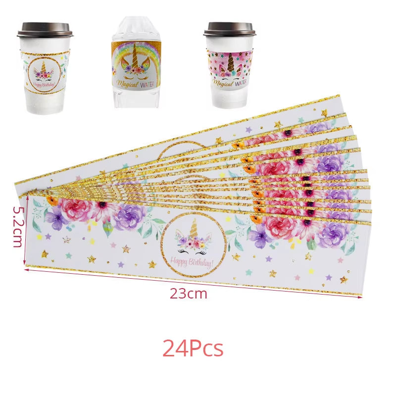 Magical Unicorn Birthday Party Tableware Set - Plates, Cups & Banner for Girls - Ideal Baby Shower Gift!