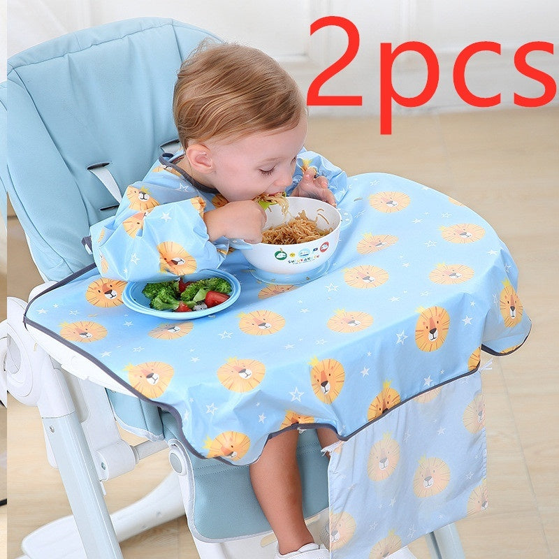 Full-Coverage Baby Bib Smock | High Chair Feeding Gown