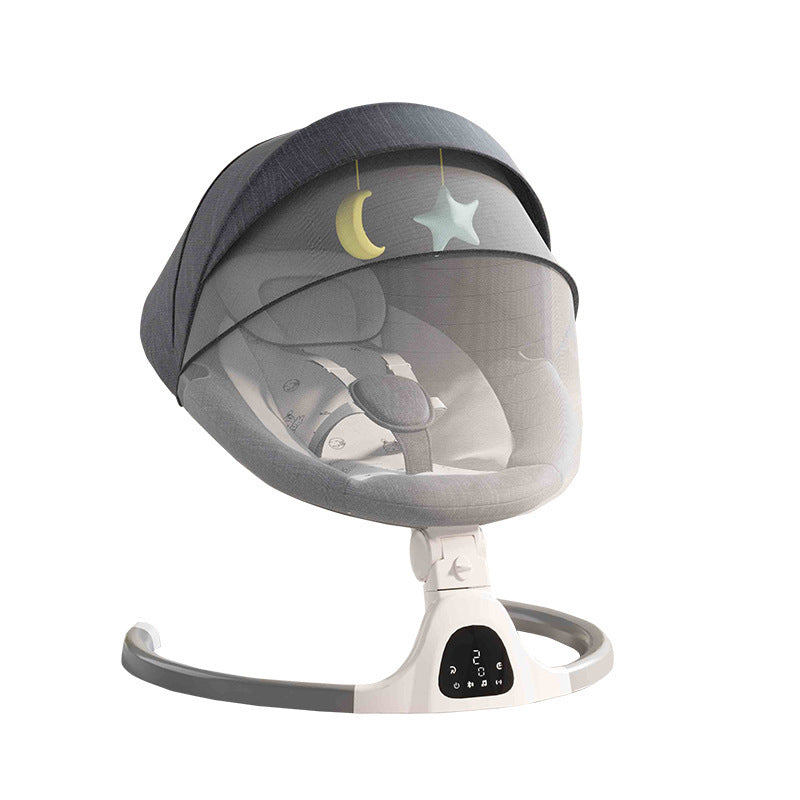 Baby swing with star and moon design on a white background