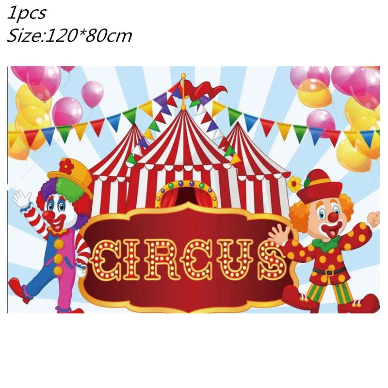 Ultimate Circus Theme Birthday Party Supplies - Disposable Cups, Plates, Banners, Clown Balloons & More!