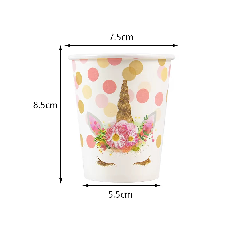 Magical Unicorn Birthday Party Tableware Set - Plates, Cups & Banner for Girls - Ideal Baby Shower Gift!
