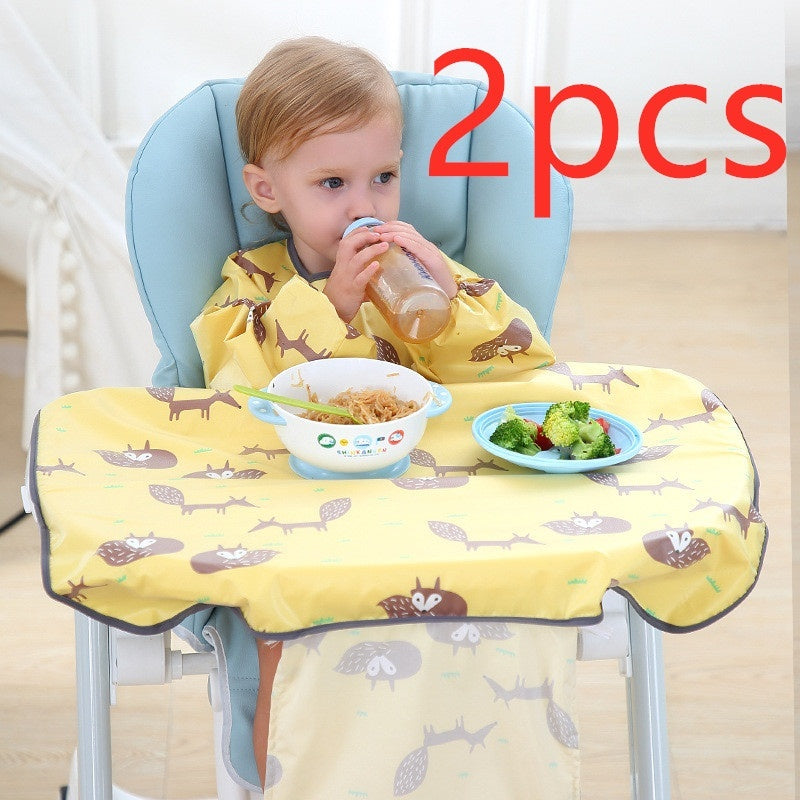 Full-Coverage Baby Bib Smock | High Chair Feeding Gown