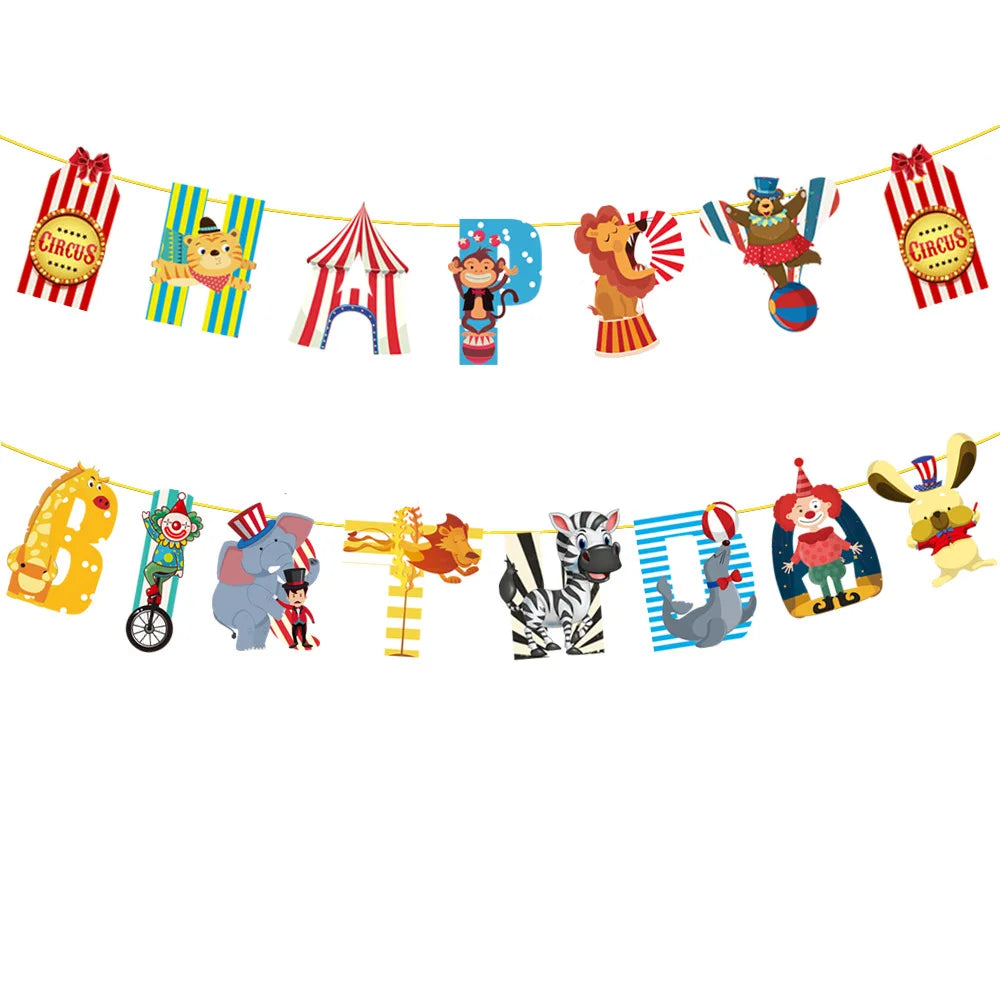 Ultimate Circus Theme Birthday Party Supplies - Disposable Cups, Plates, Banners, Clown Balloons & More!
