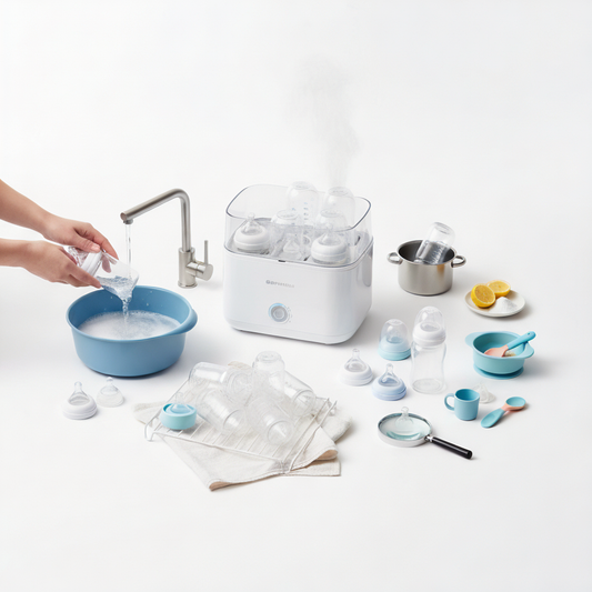 various baby bottle cleaning and sterilizing methods.