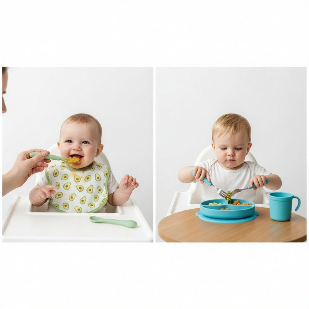 Two boys enjoyinhg breakfast