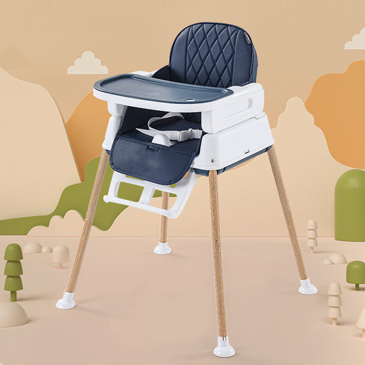 High chair with quilted backrest on a beige background