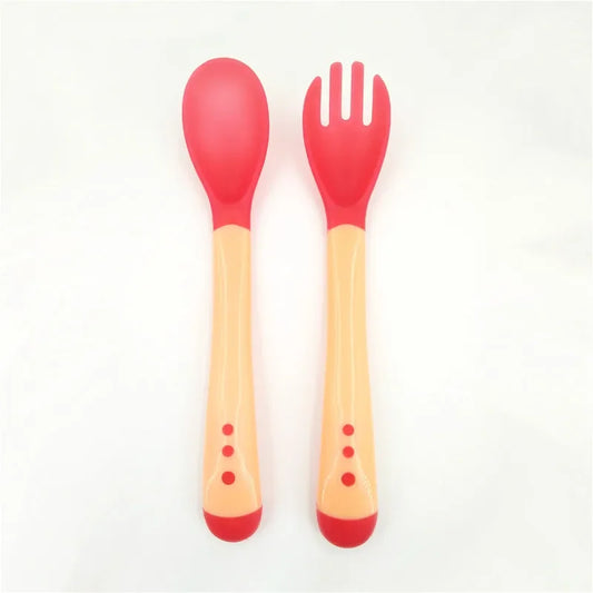 Cute Cartoon Bear 3-Piece Baby Feeding Set - Bowl, Spoon & Fork for Safe and Fun Mealtime!