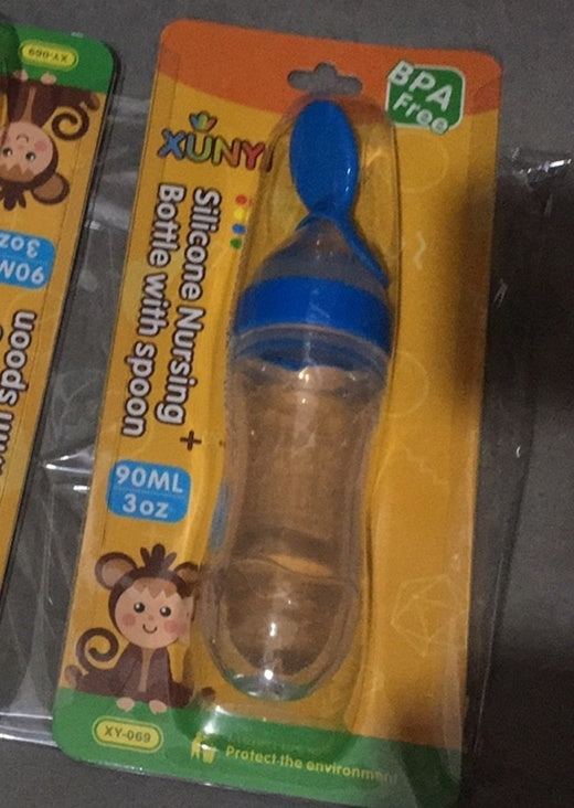 LoomiBaby Leakproof Silicone Baby Spoon Feeder