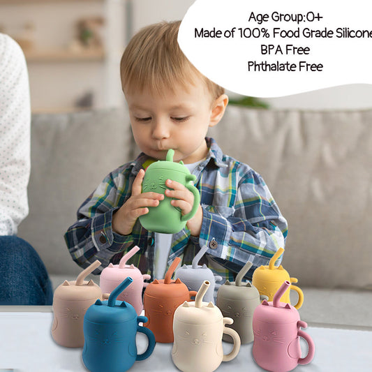 SipNest Baby No-Spill Silicone Cup with Straw – Durable, Safe & Easy-to-Clean Design | Essential Drinking Cup for Babies, Toddlers & Maternal Child Care