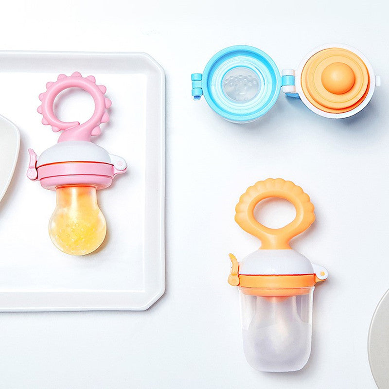 Two baby teething toys on a white background