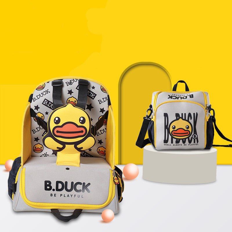 B.Duck children's chair and bag set on a yellow background