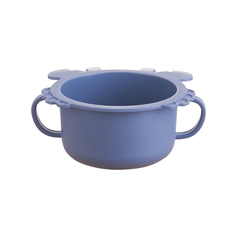 Blue children's cup with a lid on a white background
