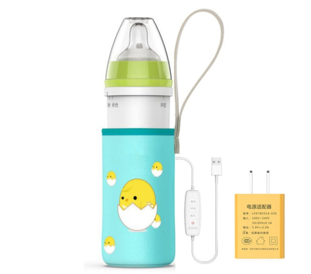 BPA-free baby bottle with a cartoon design on a white background