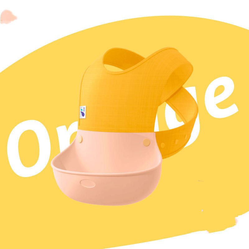 Yellow and pink baby product with 'Orange' text on a yellow background