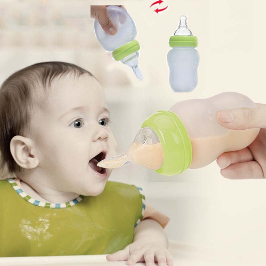 CozySprout Wide-Caliber Silicone Baby Spoon Bottle
