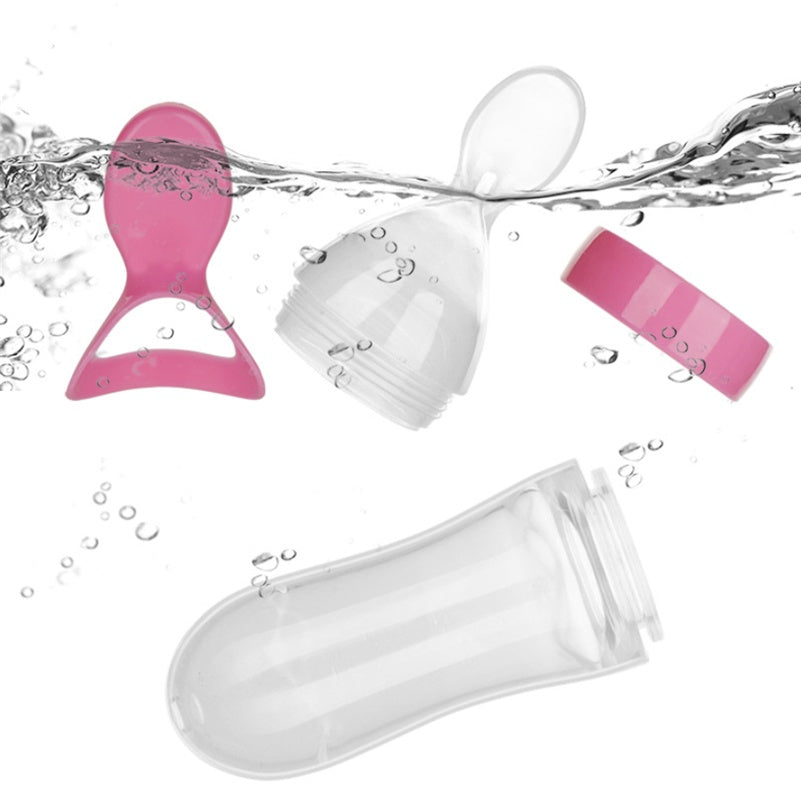 LoomiBaby Leakproof Silicone Baby Spoon Feeder