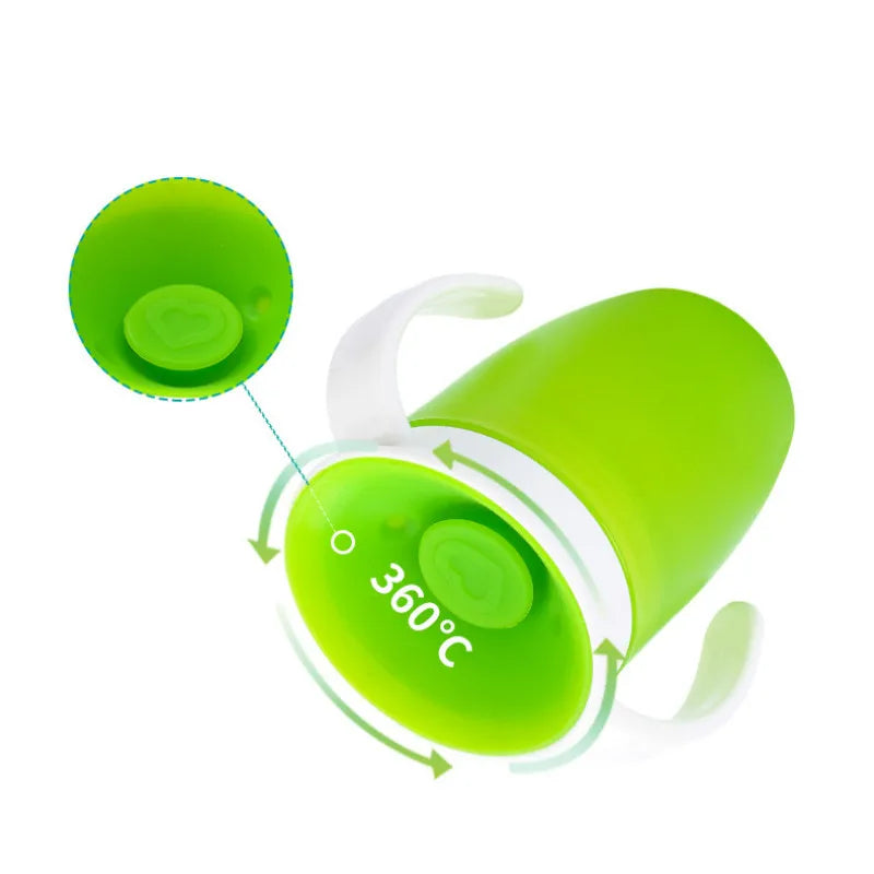 360° Rotating Baby Water Cup with Double Handle & Leakproof Flip Lid - Perfect Learning Drinking Cup for Infants