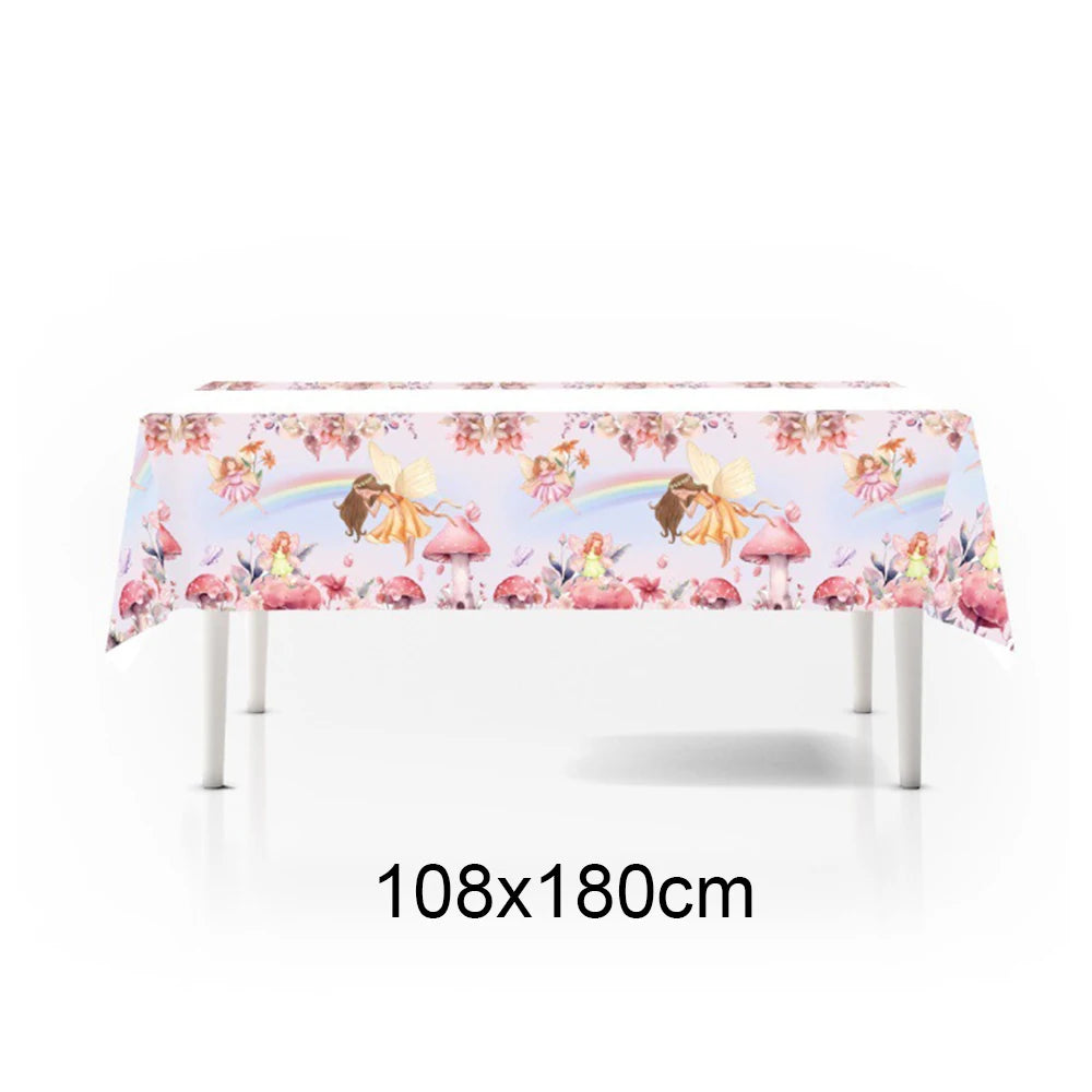 Whimsical Pink Butterfly Fairy Disposable Tableware Set – Perfect for Girls' Birthday Parties, Weddings, and Baby Showers!