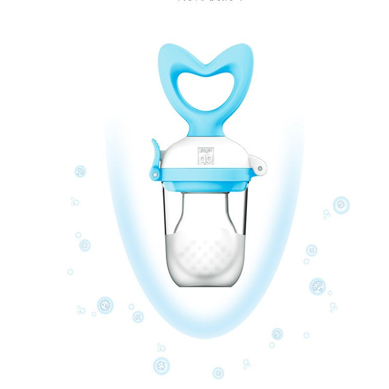 Clear container with blue lid on a white background