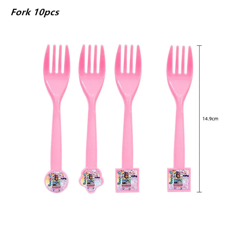 Charming Pink Gabby Dollhouse Birthday Party Supplies - Disposable Tableware, Cups, Plates, Balloons & Banners for Girls Baby Showers!