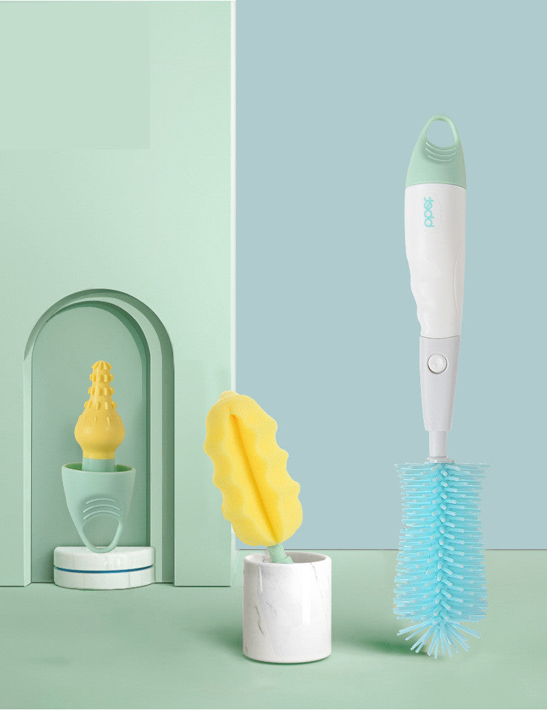 Set of cleaning brushes with a minimalistic background
