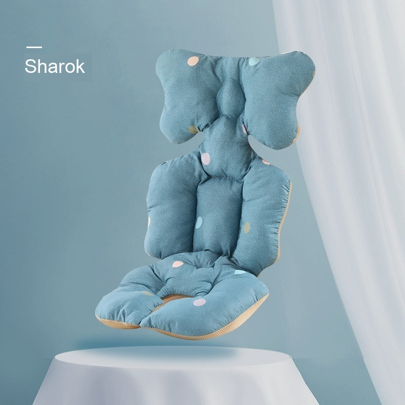 Blue elephant-shaped cushion with polka dots on a light gray background, branded 'Sharok'.