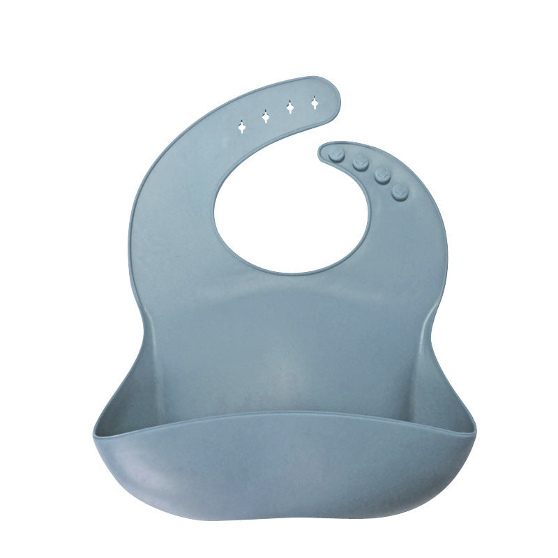 Blue silicone bib on a white background
