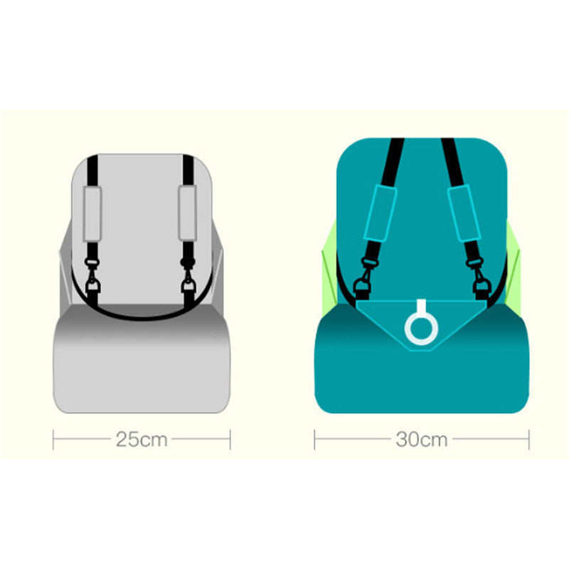 Measurement chart comparing a gray and a blue product with dimensions indicated.