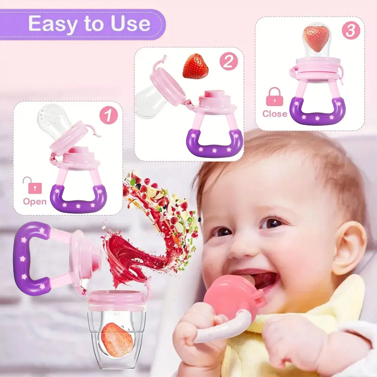 Silicone Baby Fruit and Vegetable Teether - Safe Feeding Tableware for Infants